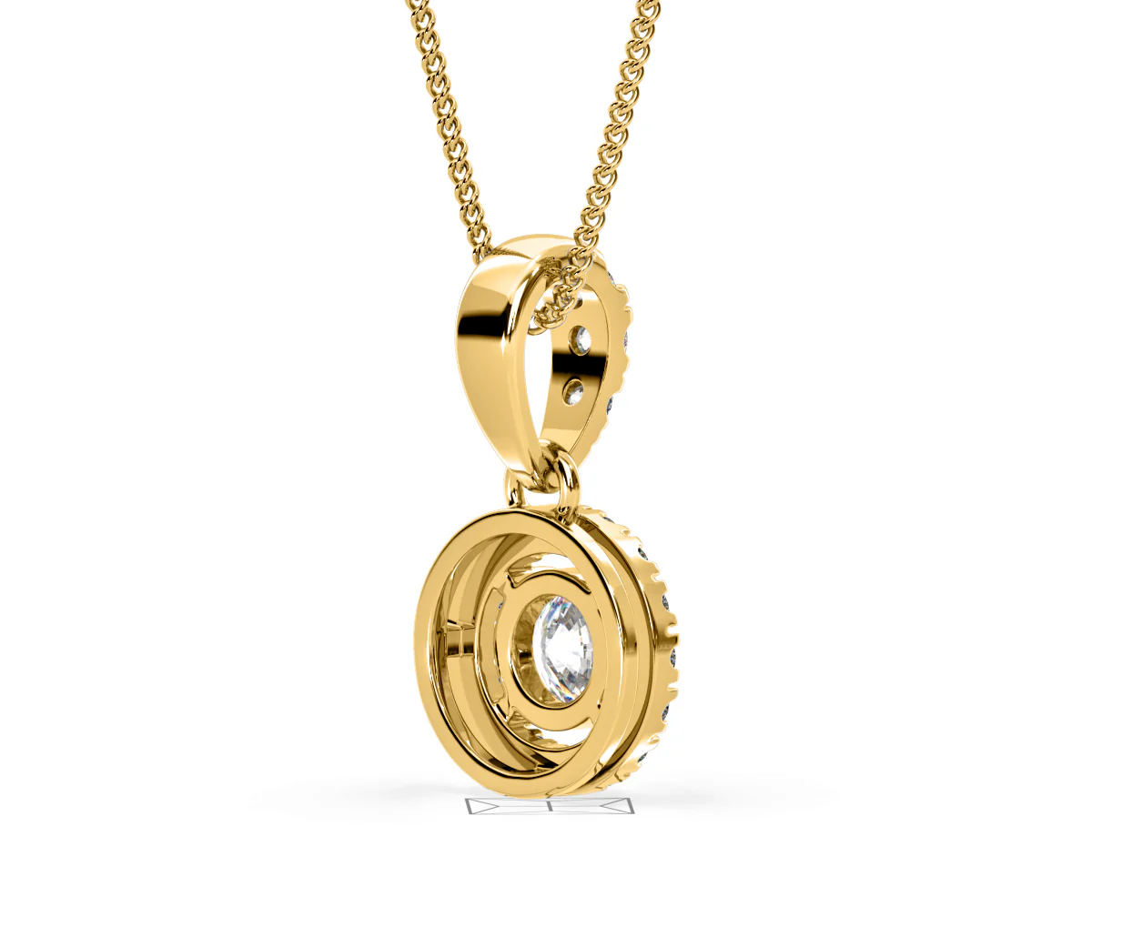 Ella Lab Diamond Halo 0.71ct Pendant Necklace in 18K Yellow Gold F/VS1 - Image 57