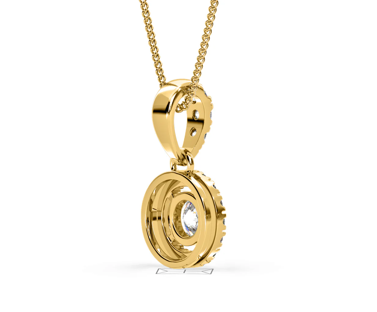 Ella Lab Diamond Halo 0.71ct Pendant Necklace in 18K Yellow Gold F/VS1 - Image 58
