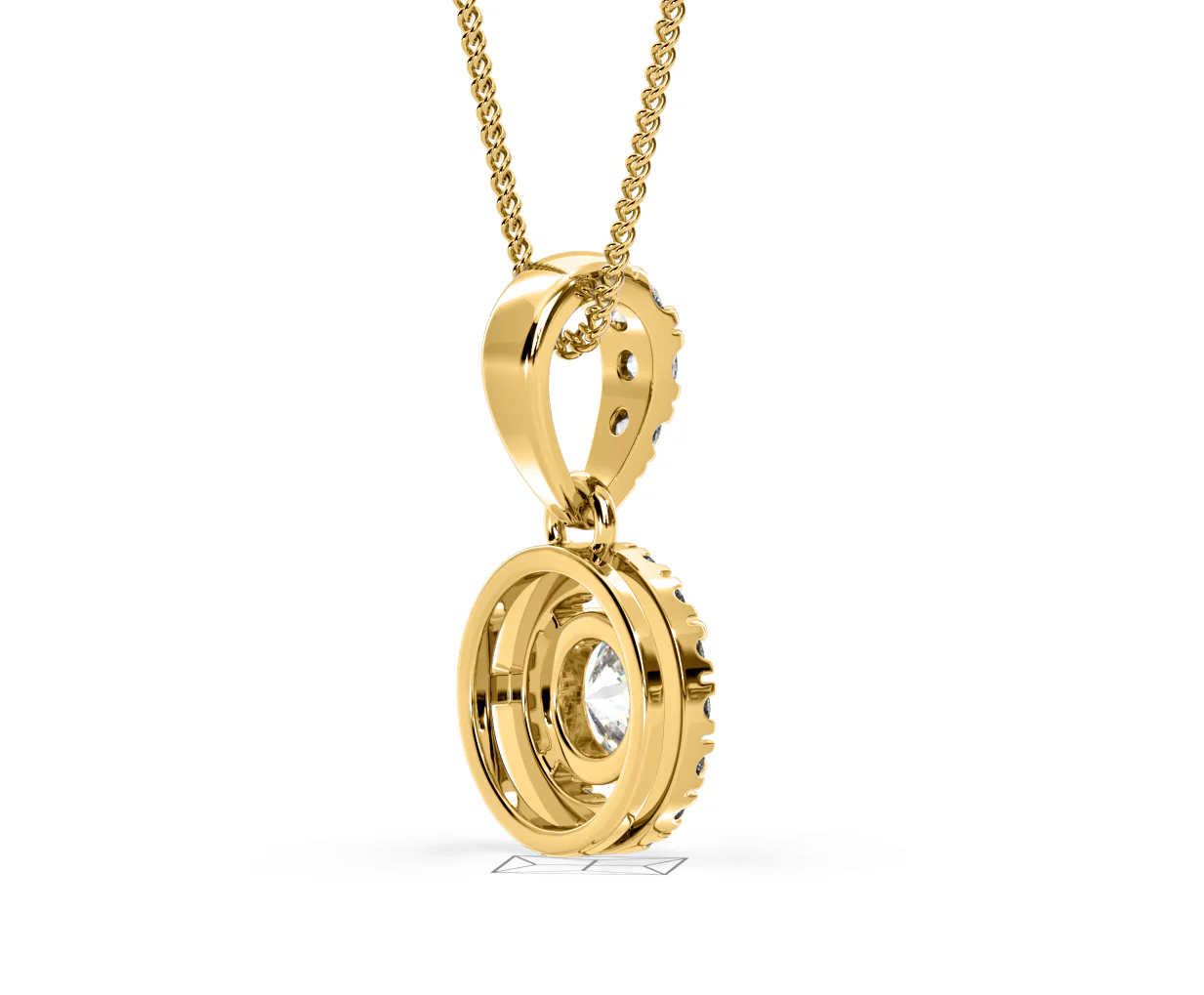 Ella Lab Diamond Halo 0.71ct Pendant Necklace in 18K Yellow Gold F/VS1 - Image 59