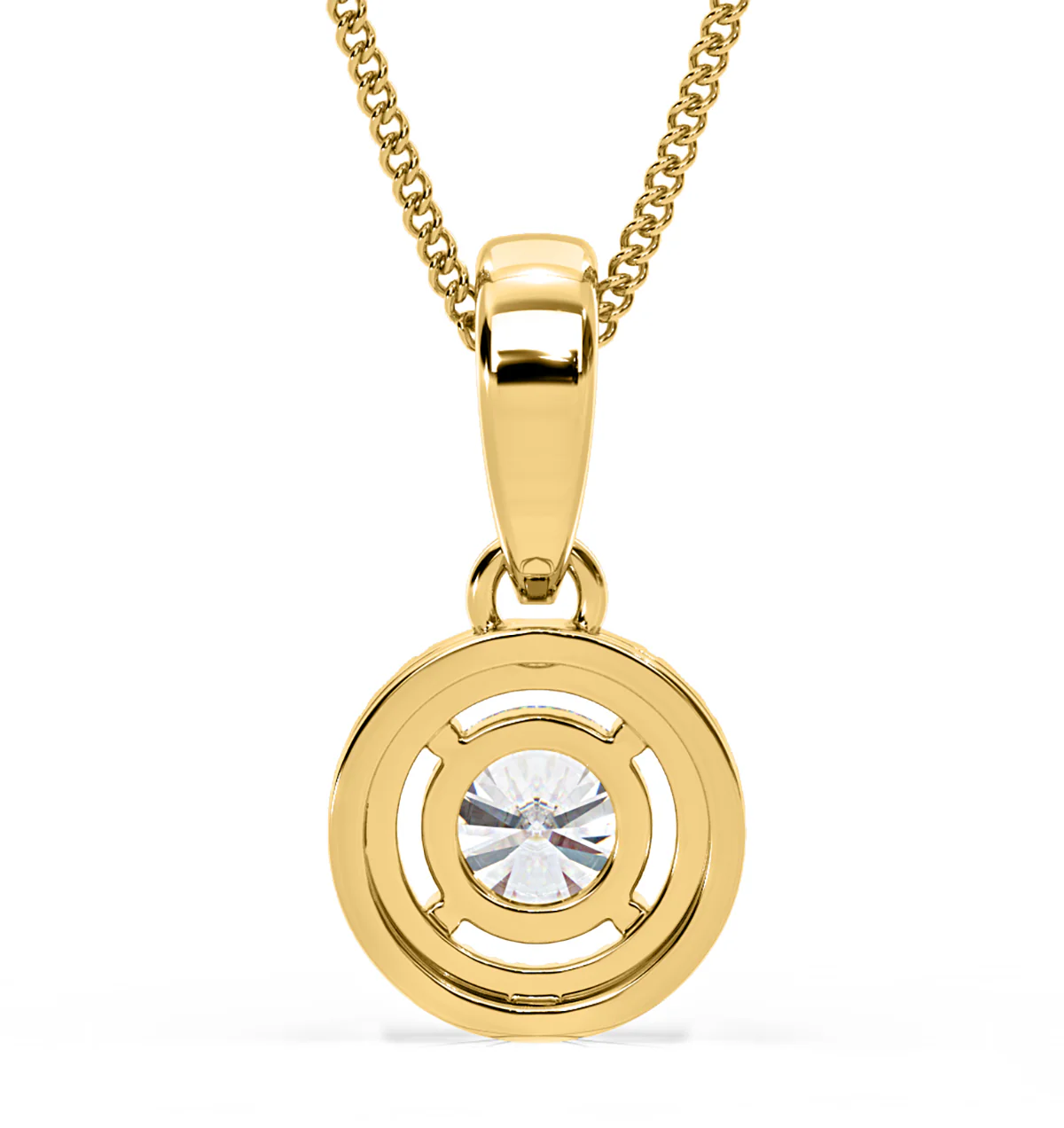 Ella Lab Diamond Halo 0.71ct Pendant Necklace in 18K Yellow Gold F/VS1 - Image 6