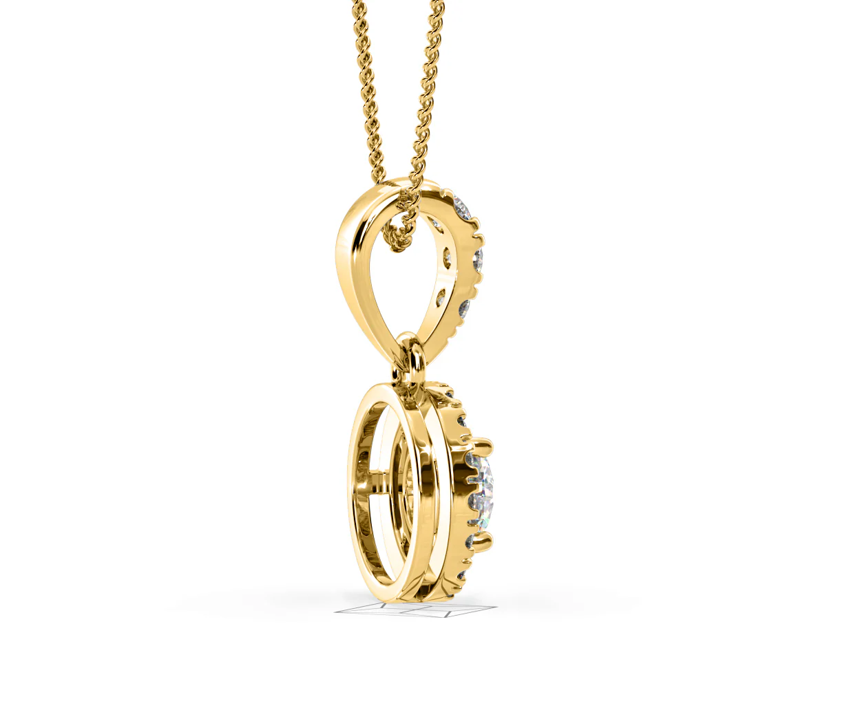 Ella Lab Diamond Halo 0.71ct Pendant Necklace in 18K Yellow Gold F/VS1 - Image 63