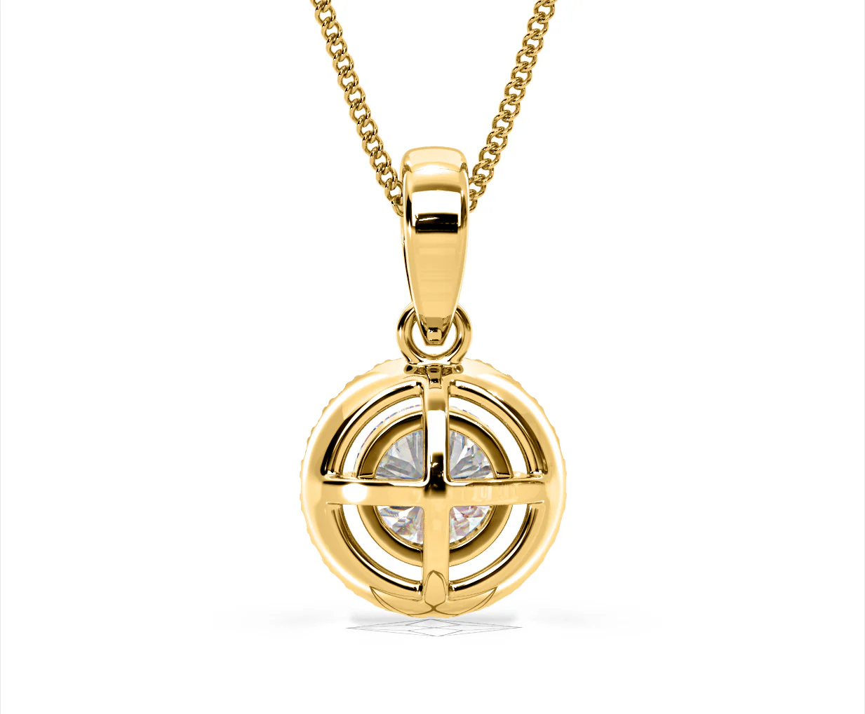 Ella Lab Diamond Halo 1.38ct Pendant Necklace in 18K Yellow Gold F/VS1 - Image 47