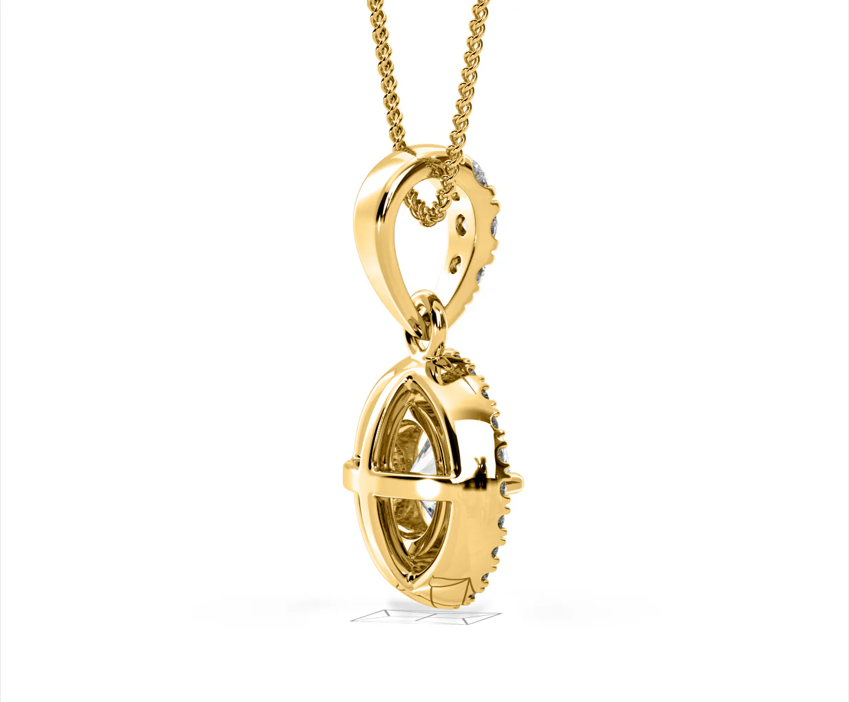 Ella Lab Diamond Halo 1.38ct Pendant Necklace in 18K Yellow Gold F/VS1 - Image 61