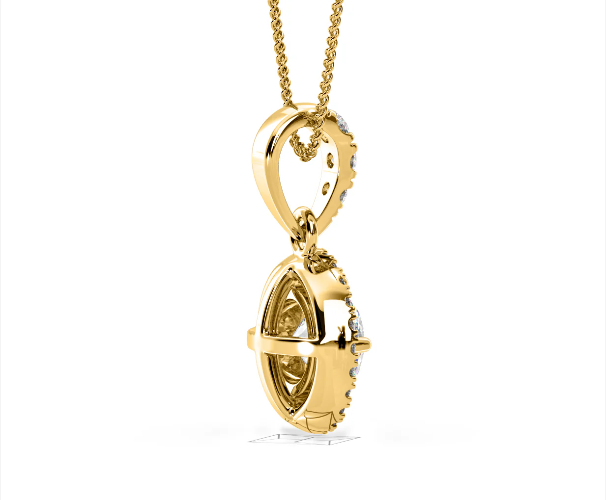 Ella Lab Diamond Halo 1.38ct Pendant Necklace in 18K Yellow Gold F/VS1 - Image 62