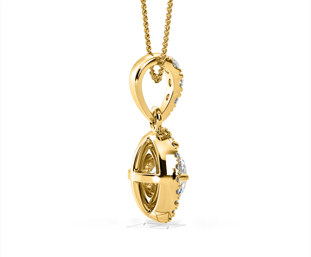 Ella Lab Diamond Halo 1.38ct Pendant Necklace in 18K Yellow Gold F/VS1 - Image 63