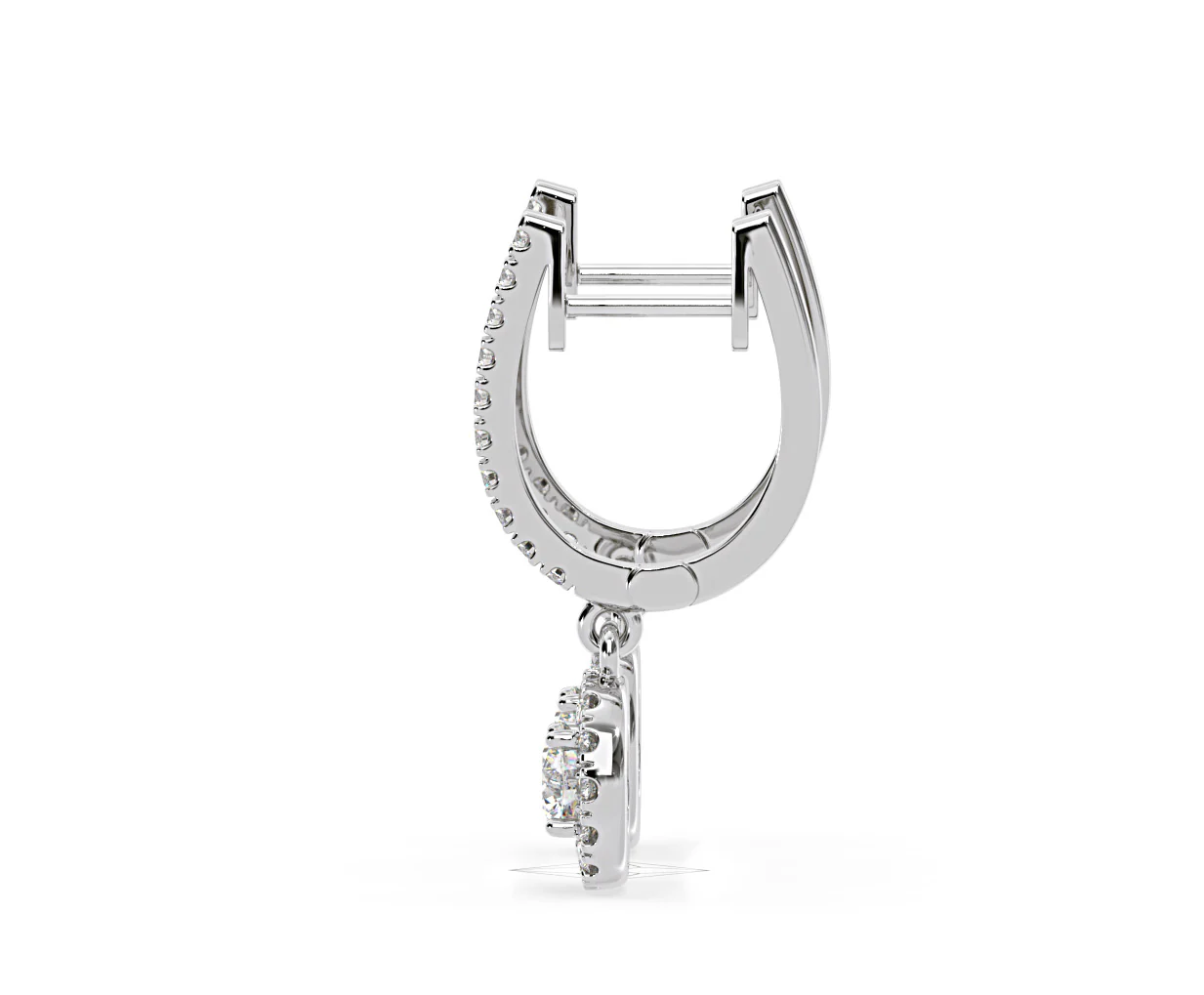 Ella Lab Diamond Halo Drop Earrings 1.48ct in 18K White Gold F/VS1 - Image 27