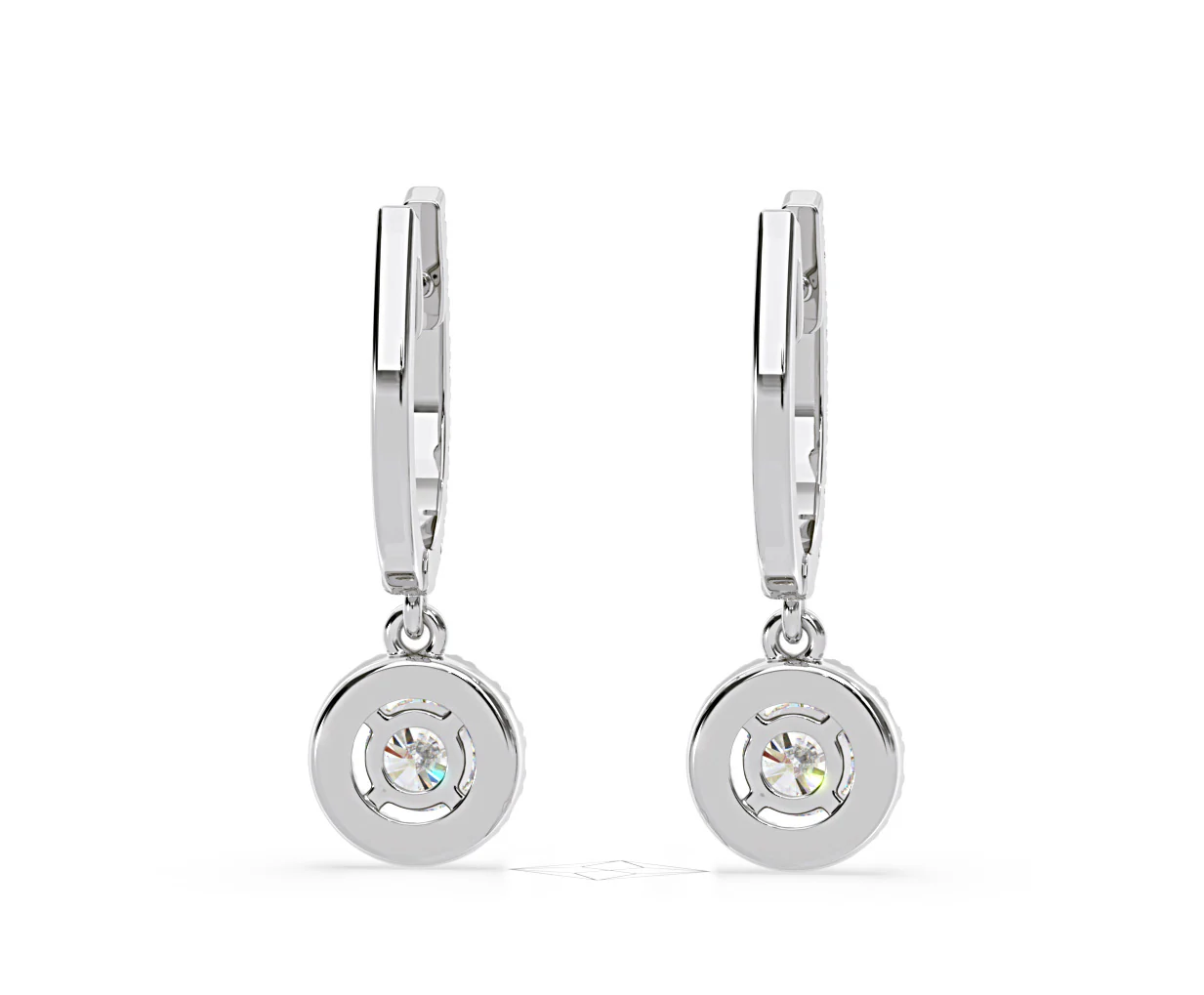 Ella Lab Diamond Halo Drop Earrings 1.48ct in 18K White Gold F/VS1 - Image 48