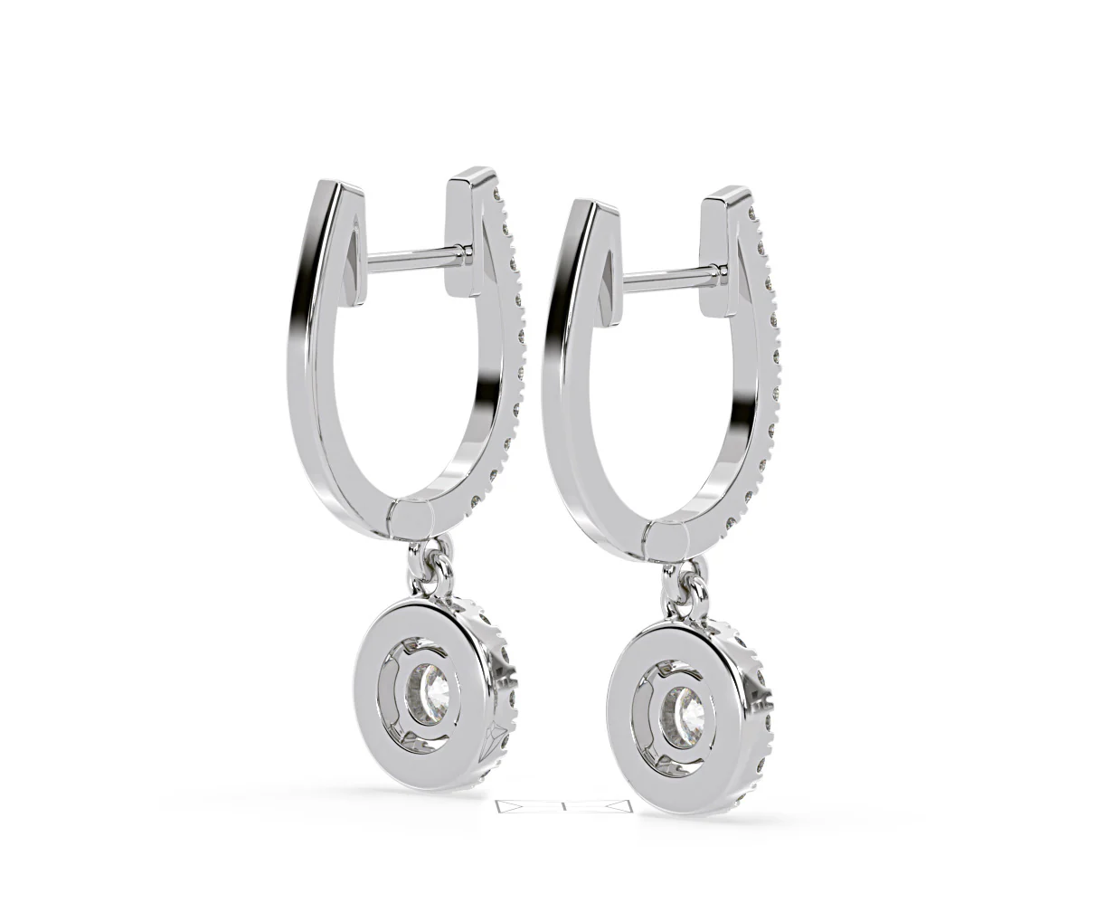 Ella Lab Diamond Halo Drop Earrings 1.48ct in 18K White Gold F/VS1 - Image 56