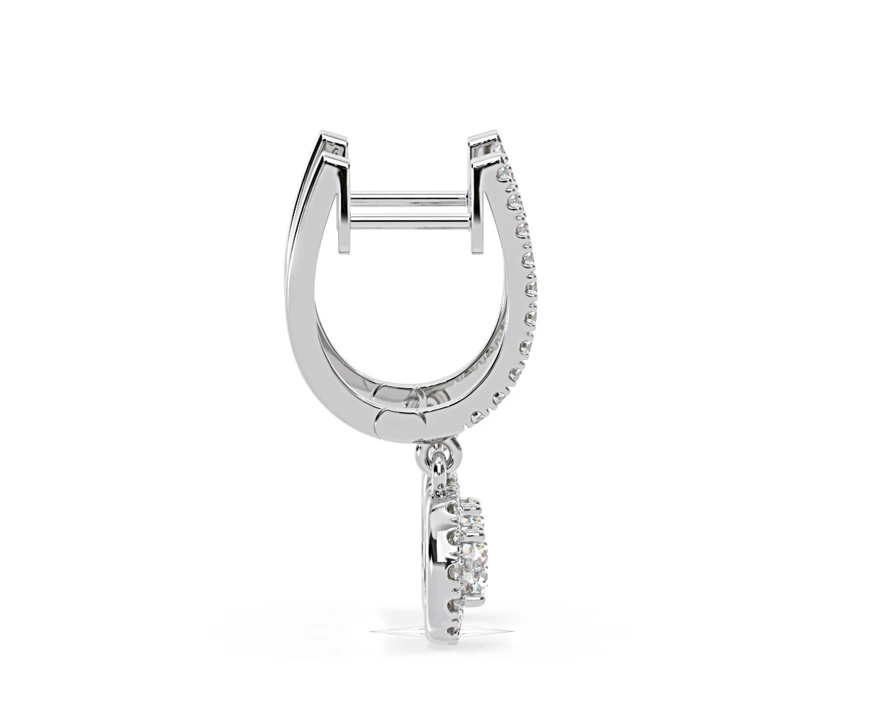 Ella Lab Diamond Halo Drop Earrings 1.48ct in 18K White Gold F/VS1 - Image 66