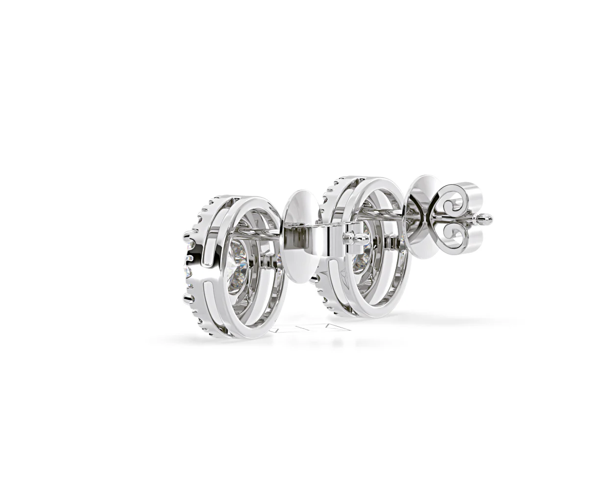 Ella Lab Diamond Halo Earrings 1.34ct in 18K White Gold F/VS1 - Image 33