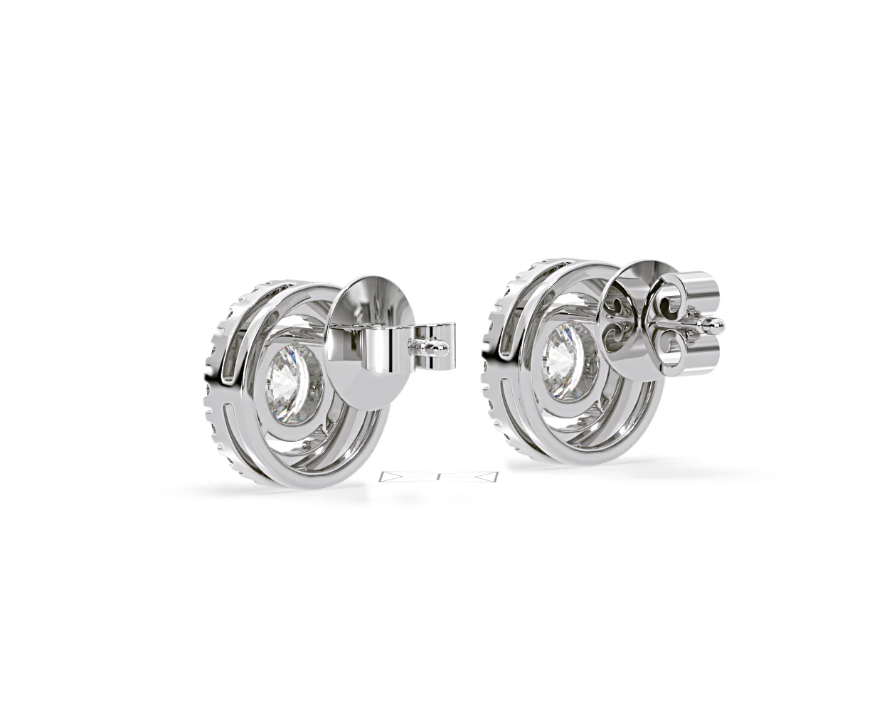Ella Lab Diamond Halo Earrings 1.34ct in 18K White Gold F/VS1 - Image 37