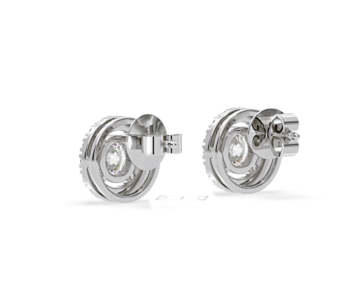 Ella Lab Diamond Halo Earrings 1.34ct in 18K White Gold F/VS1 - Image 38