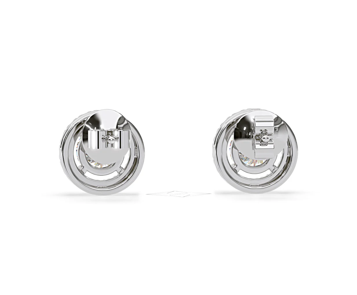 Ella Lab Diamond Halo Earrings 1.34ct in 18K White Gold F/VS1 - Image 45