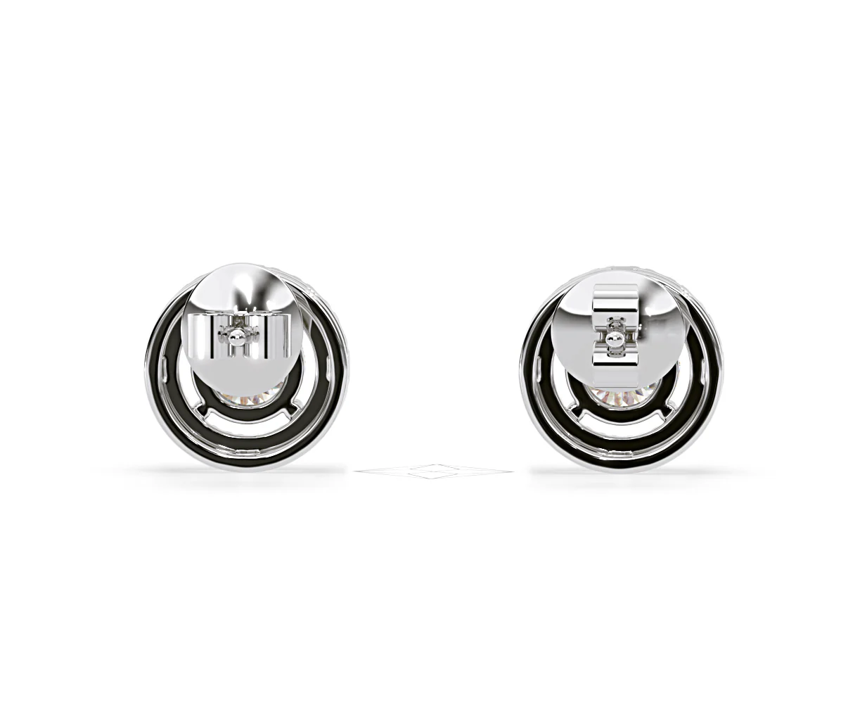 Ella Lab Diamond Halo Earrings 1.34ct in 18K White Gold F/VS1 - Image 47
