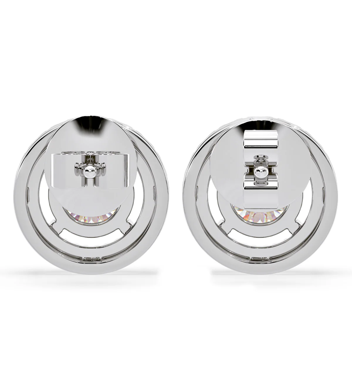Ella Lab Diamond Halo Earrings 1.34ct in 18K White Gold F/VS1 - Image 5
