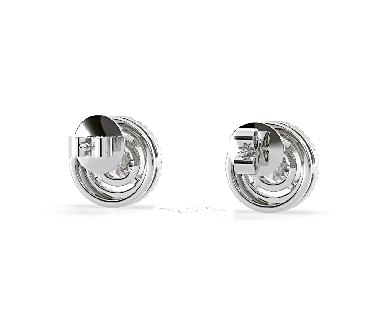 Ella Lab Diamond Halo Earrings 1.34ct in 18K White Gold F/VS1 - Image 51