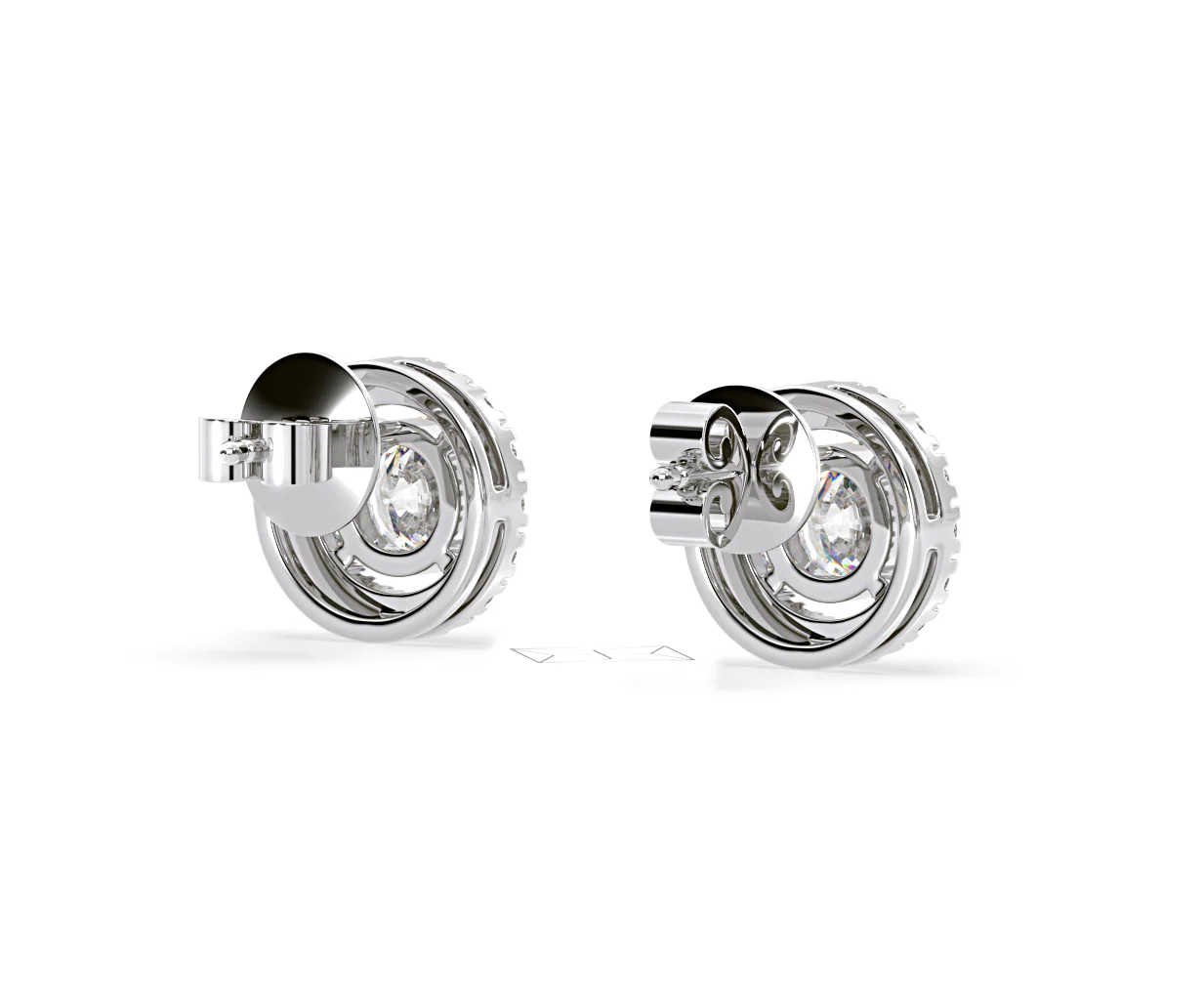 Ella Lab Diamond Halo Earrings 1.34ct in 18K White Gold F/VS1 - Image 54