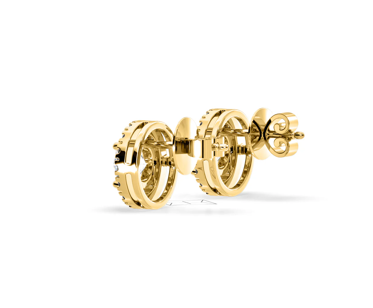 Ella Lab Diamond Halo Earrings 1.34ct in 18K Yellow Gold F/VS1 - Image 33