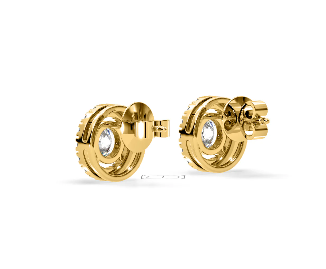 Ella Lab Diamond Halo Earrings 1.34ct in 18K Yellow Gold F/VS1 - Image 37