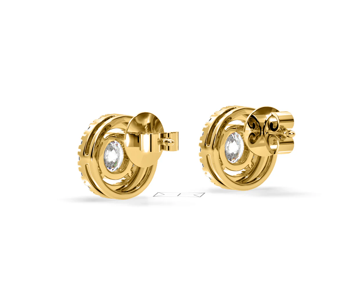 Ella Lab Diamond Halo Earrings 1.34ct in 18K Yellow Gold F/VS1 - Image 38