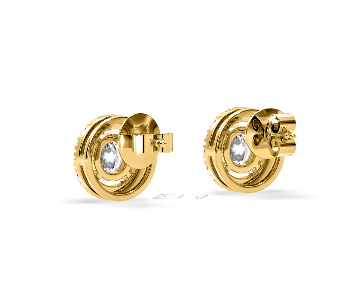 Ella Lab Diamond Halo Earrings 1.34ct in 18K Yellow Gold F/VS1 - Image 39
