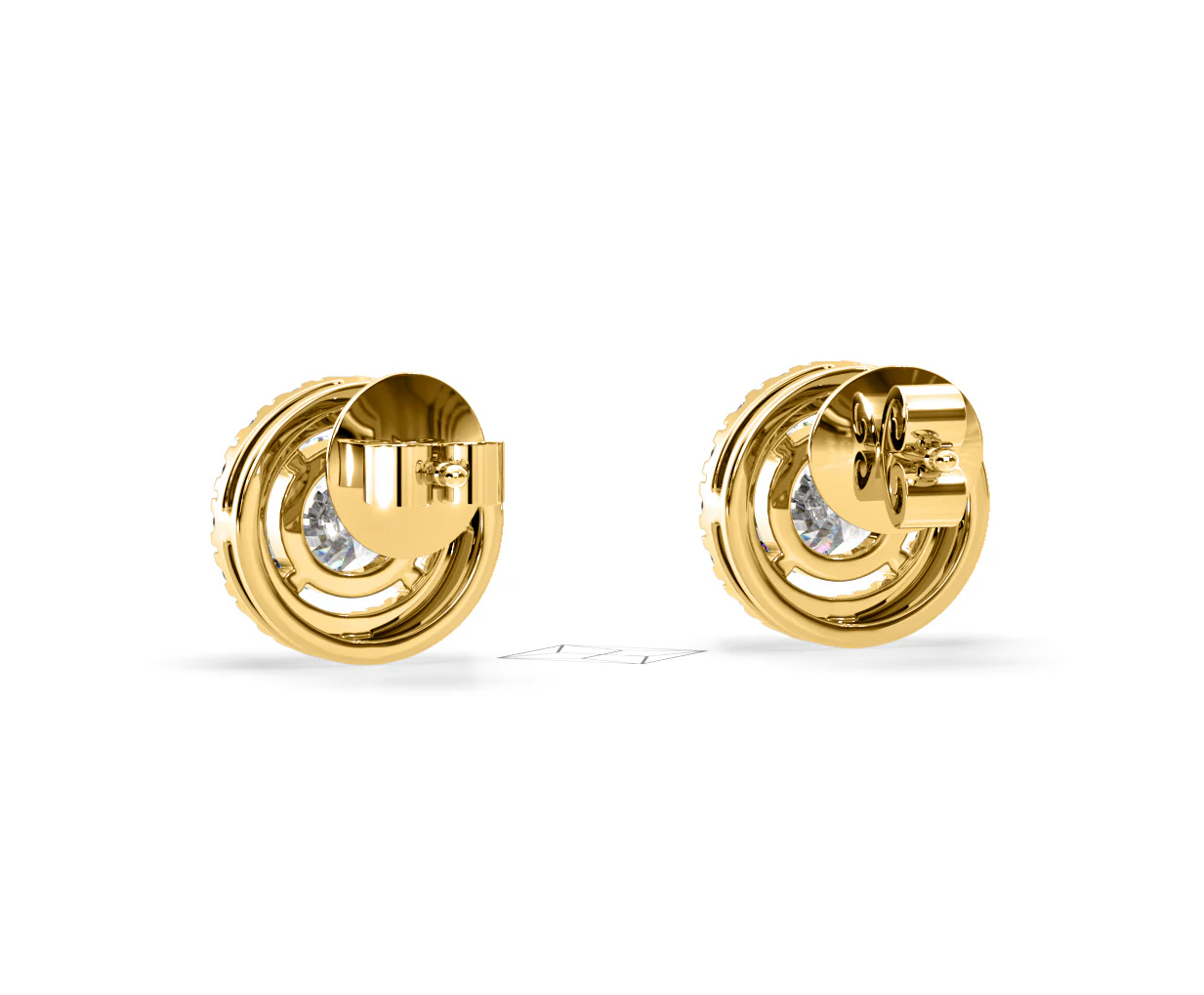 Ella Lab Diamond Halo Earrings 1.34ct in 18K Yellow Gold F/VS1 - Image 42