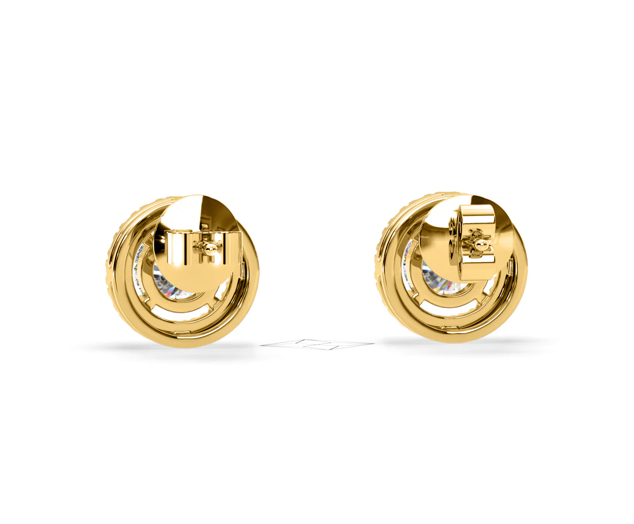 Ella Lab Diamond Halo Earrings 1.34ct in 18K Yellow Gold F/VS1 - Image 44