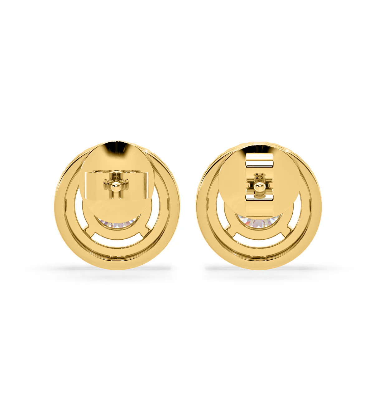 Ella Lab Diamond Halo Earrings 1.34ct in 18K Yellow Gold F/VS1 - Image 5