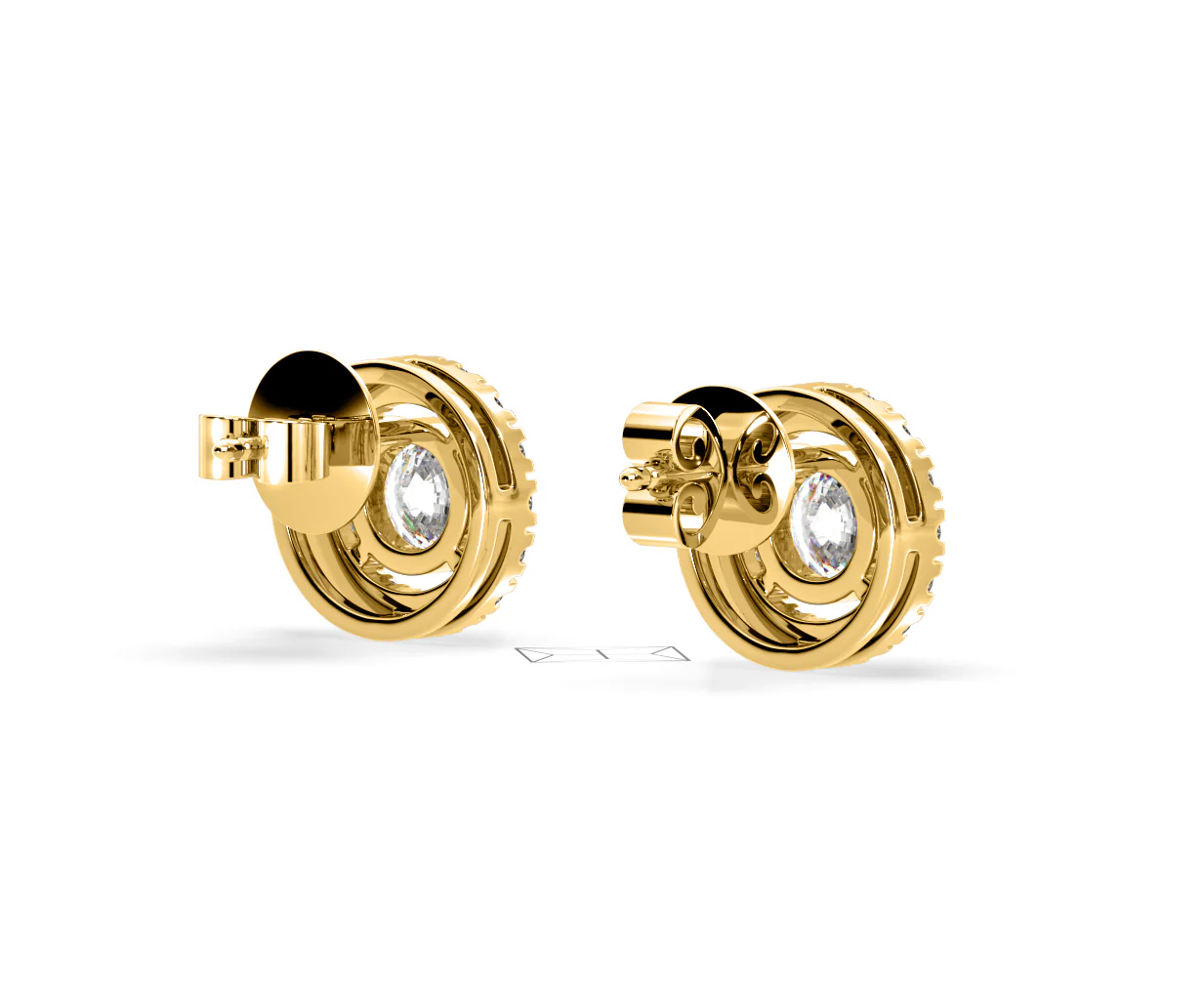 Ella Lab Diamond Halo Earrings 1.34ct in 18K Yellow Gold F/VS1 - Image 55