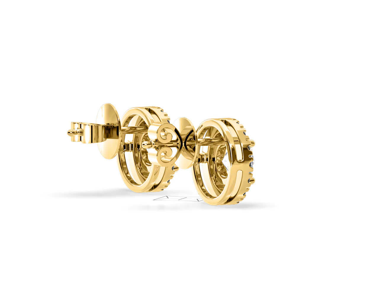 Ella Lab Diamond Halo Earrings 1.34ct in 18K Yellow Gold F/VS1 - Image 60