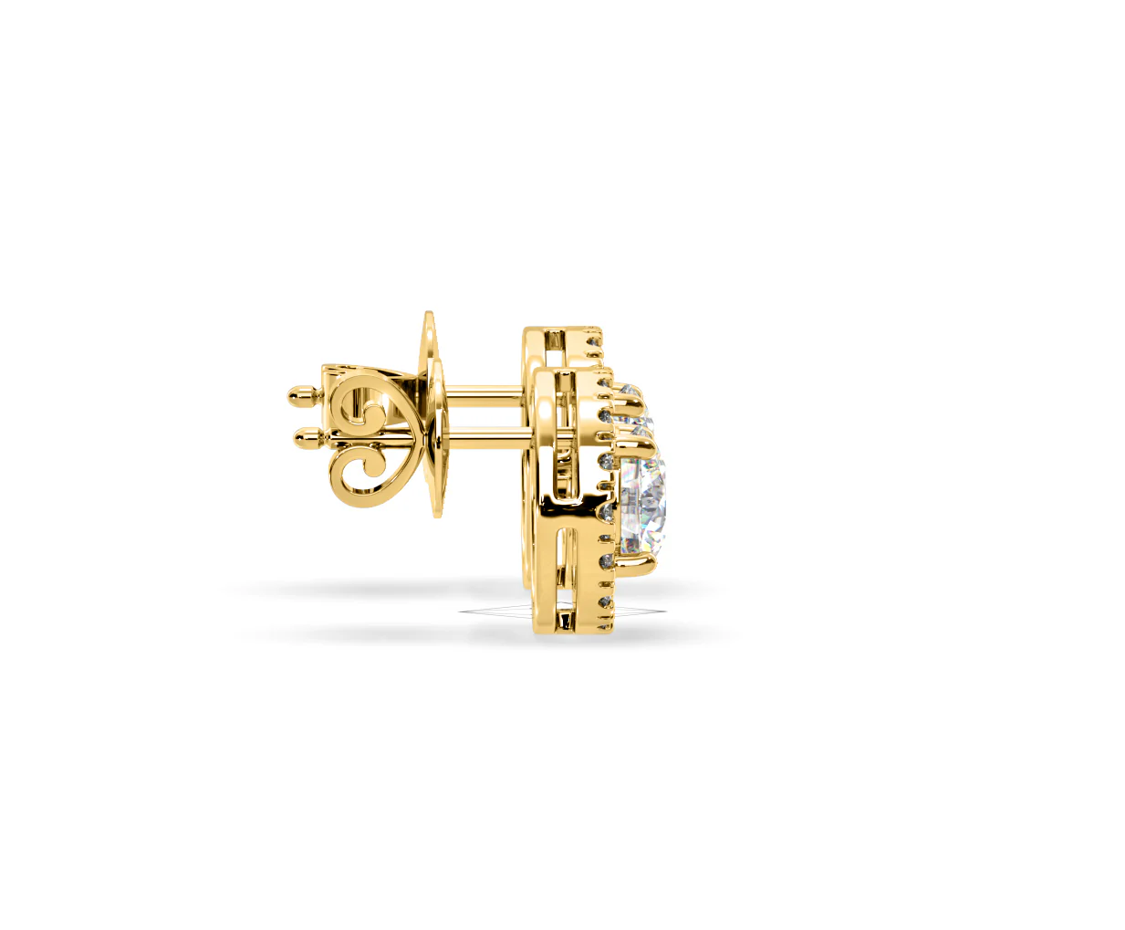 Ella Lab Diamond Halo Earrings 1.34ct in 18K Yellow Gold F/VS1 - Image 66