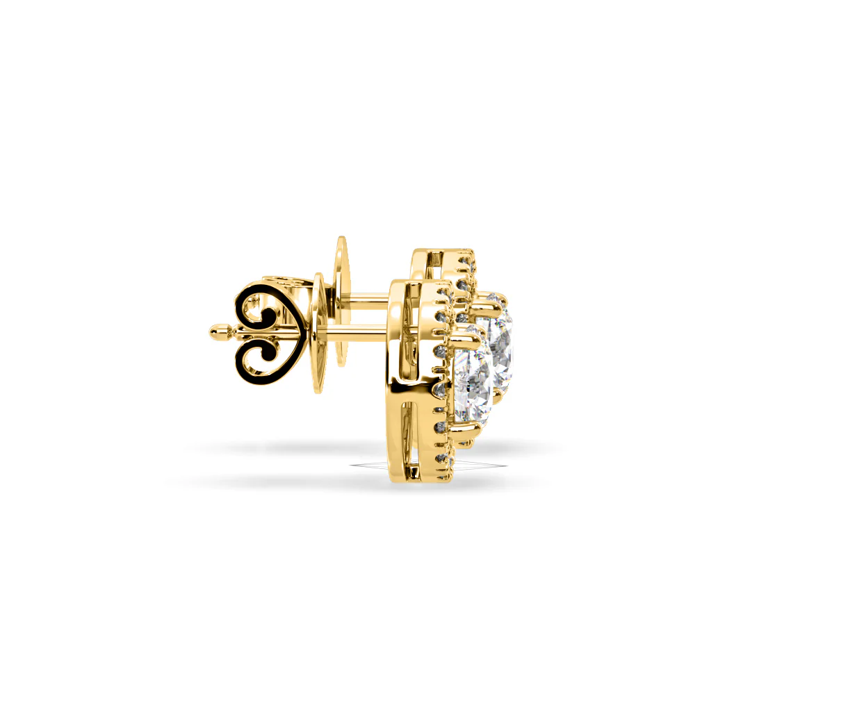 Ella Lab Diamond Halo Earrings 1.34ct in 18K Yellow Gold F/VS1 - Image 67