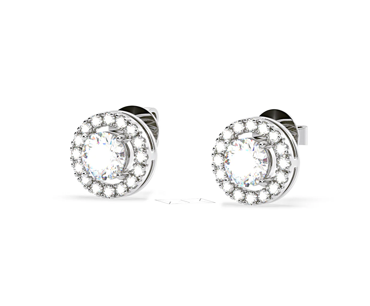 Ella Lab Diamond Halo Earrings 2.45ct in 18K White Gold F/VS1 - Image 13