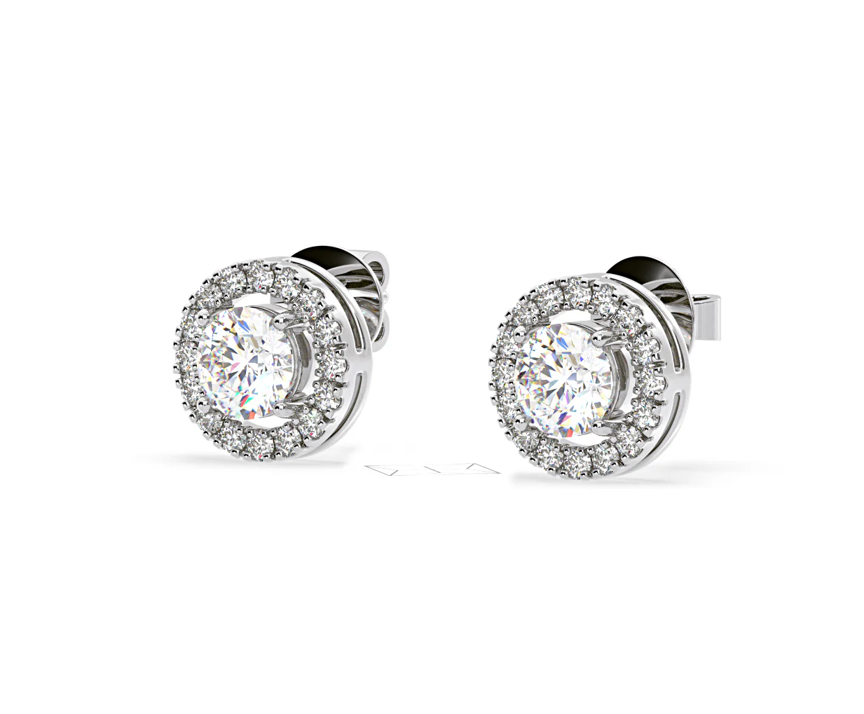 Ella Lab Diamond Halo Earrings 2.45ct in 18K White Gold F/VS1 - Image 14