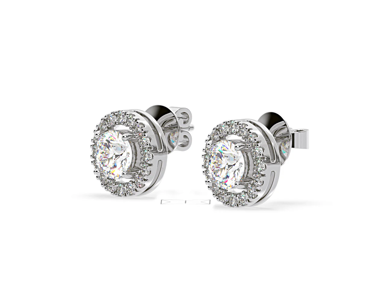 Ella Lab Diamond Halo Earrings 2.45ct in 18K White Gold F/VS1 - Image 17