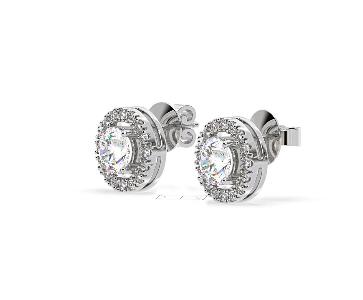 Ella Lab Diamond Halo Earrings 2.45ct in 18K White Gold F/VS1 - Image 18