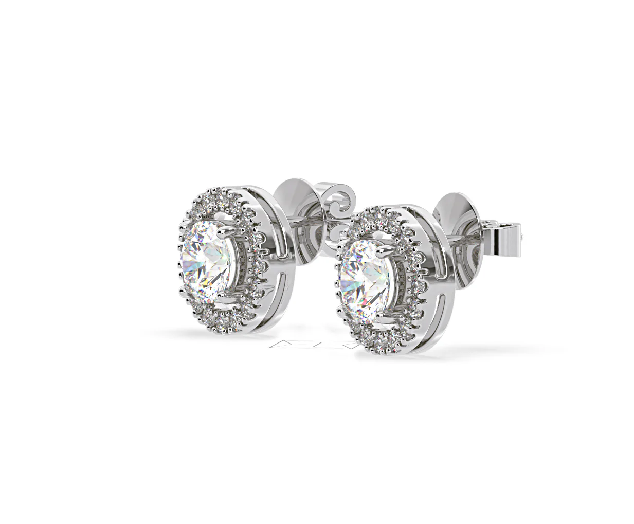 Ella Lab Diamond Halo Earrings 2.45ct in 18K White Gold F/VS1 - Image 19