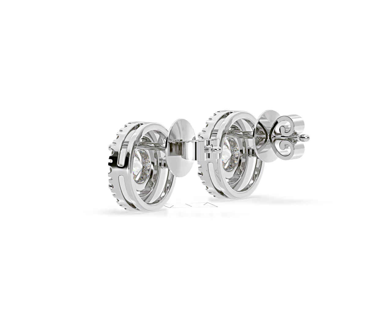 Ella Lab Diamond Halo Earrings 2.45ct in 18K White Gold F/VS1 - Image 34