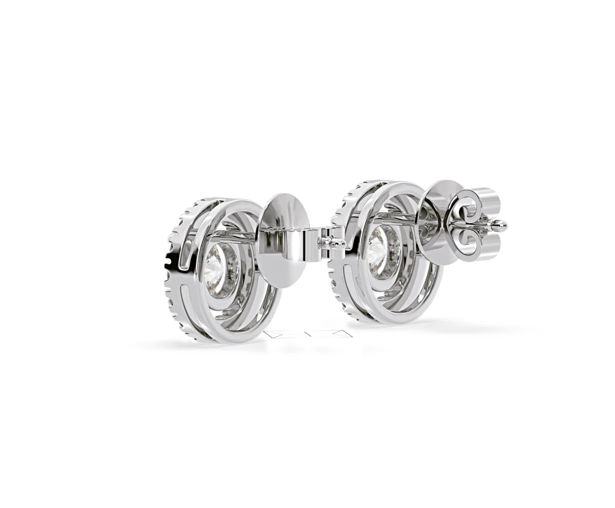 Ella Lab Diamond Halo Earrings 2.45ct in 18K White Gold F/VS1 - Image 35