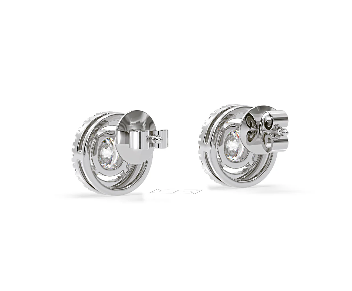 Ella Lab Diamond Halo Earrings 2.45ct in 18K White Gold F/VS1 - Image 39