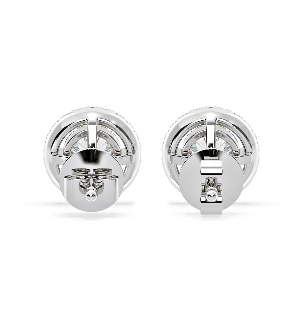 Ella Lab Diamond Halo Earrings 2.45ct in 18K White Gold F/VS1 - Image 5
