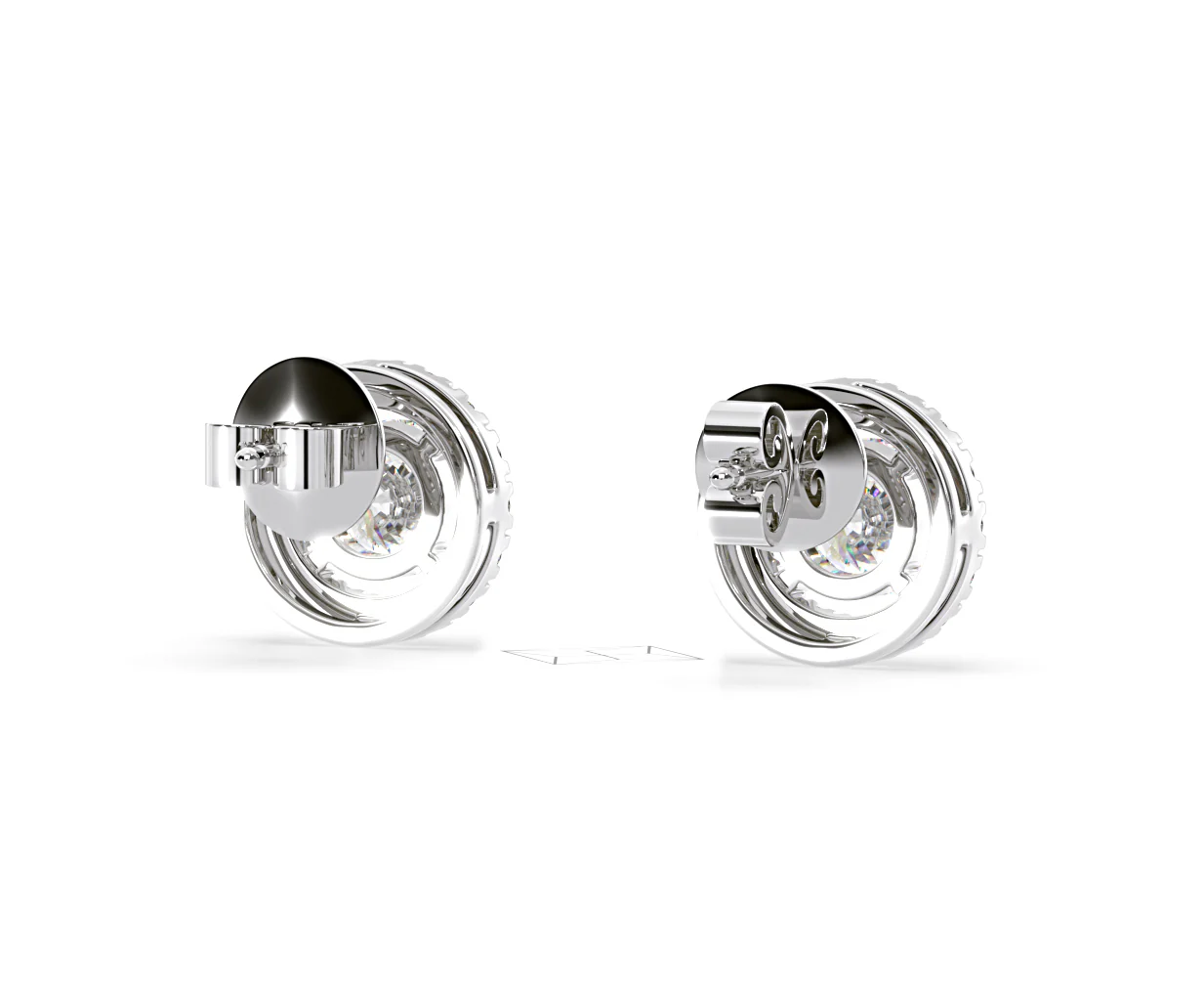 Ella Lab Diamond Halo Earrings 2.45ct in 18K White Gold F/VS1 - Image 52