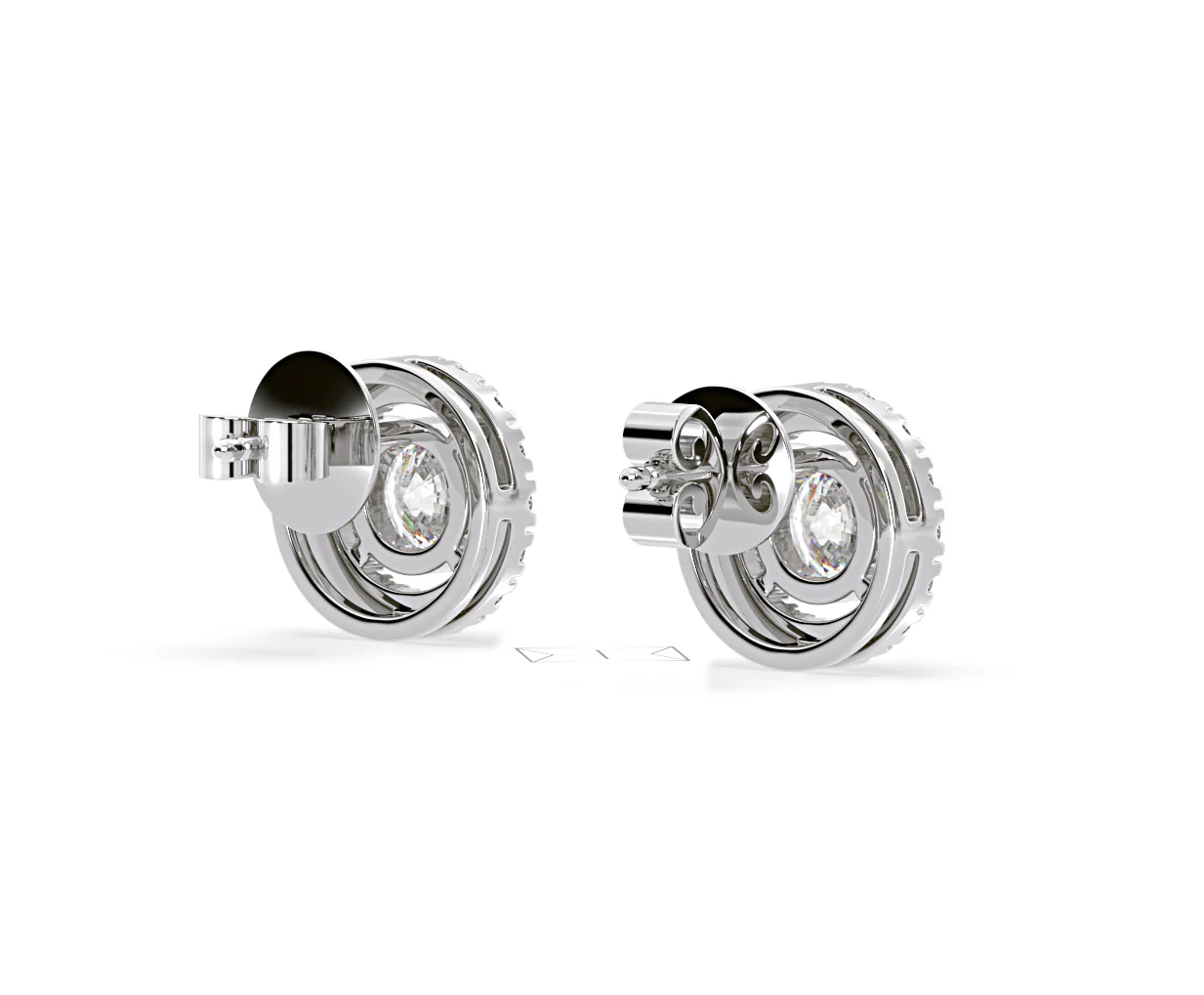 Ella Lab Diamond Halo Earrings 2.45ct in 18K White Gold F/VS1 - Image 55