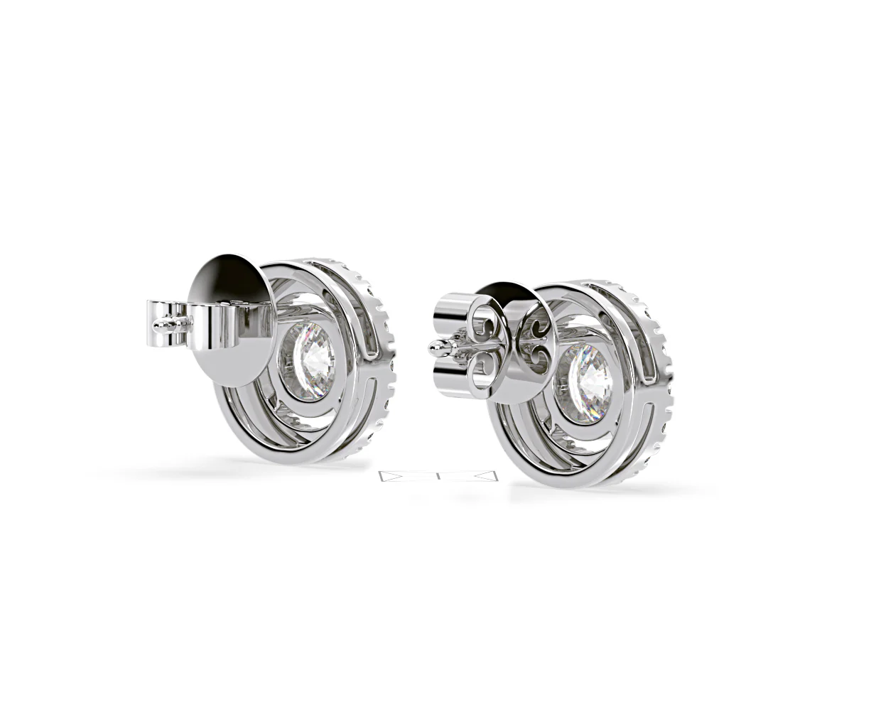 Ella Lab Diamond Halo Earrings 2.45ct in 18K White Gold F/VS1 - Image 56