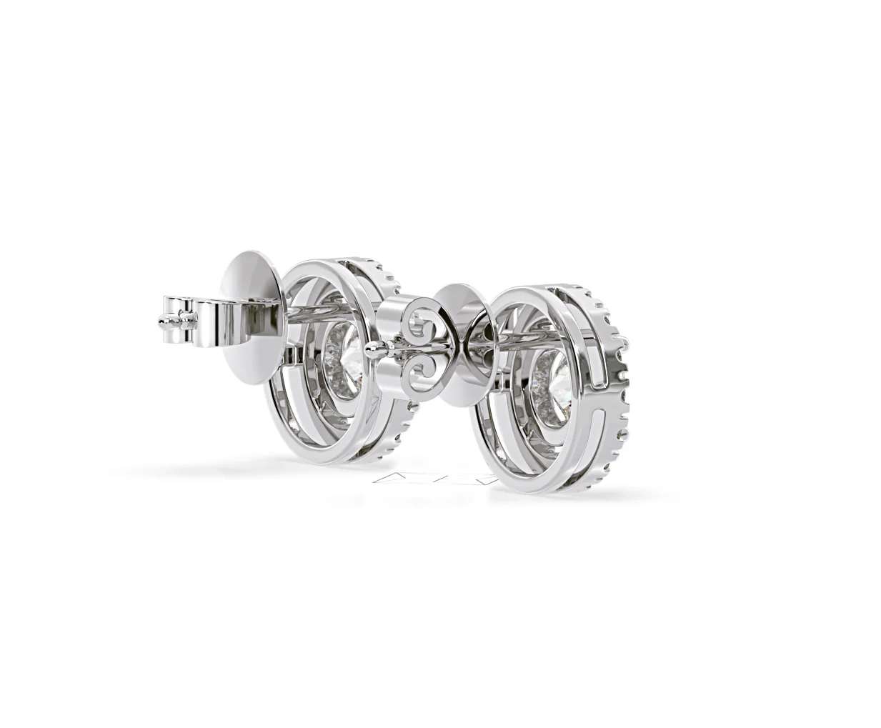 Ella Lab Diamond Halo Earrings 2.45ct in 18K White Gold F/VS1 - Image 59