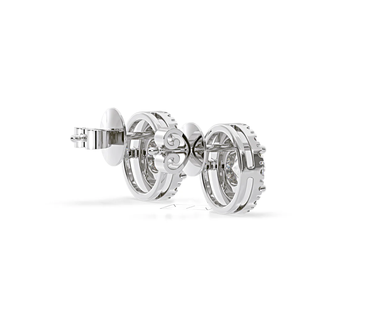 Ella Lab Diamond Halo Earrings 2.45ct in 18K White Gold F/VS1 - Image 60