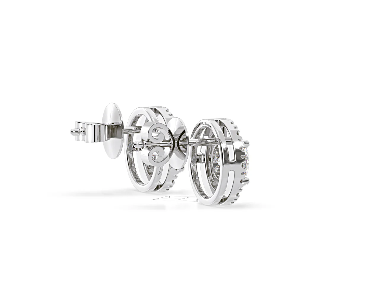Ella Lab Diamond Halo Earrings 2.45ct in 18K White Gold F/VS1 - Image 61