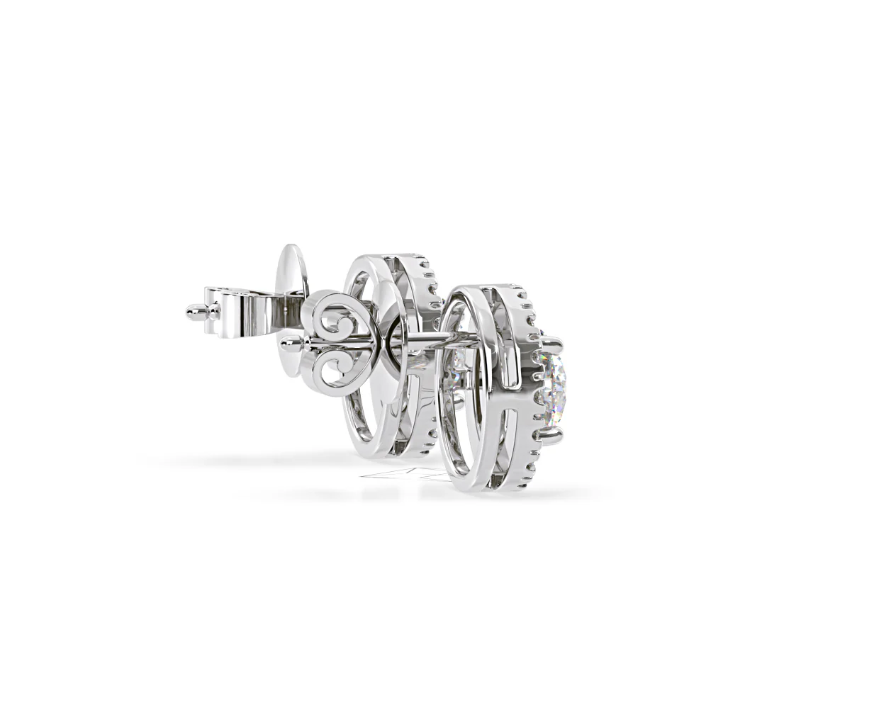 Ella Lab Diamond Halo Earrings 2.45ct in 18K White Gold F/VS1 - Image 63