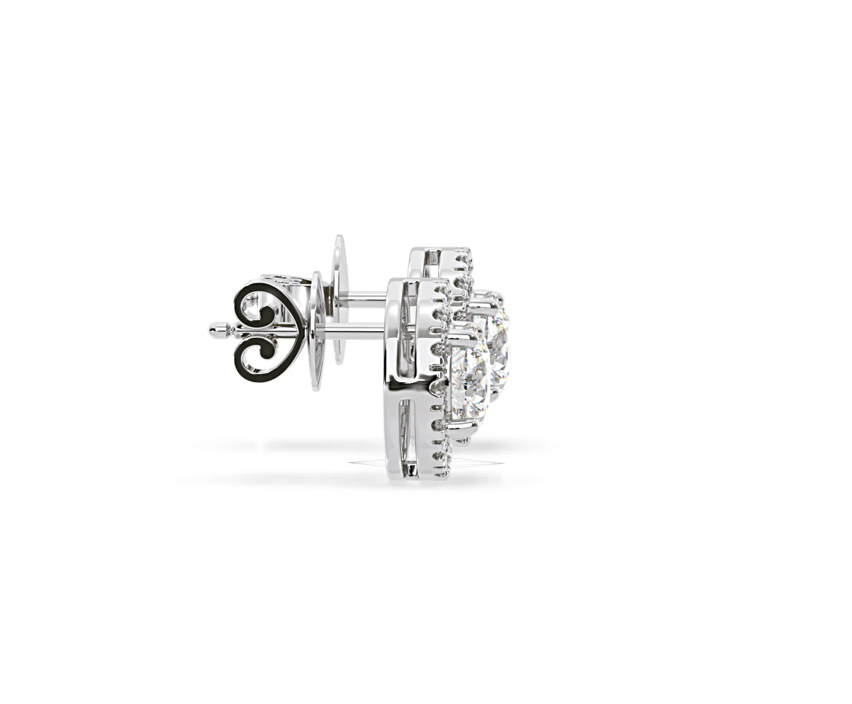Ella Lab Diamond Halo Earrings 2.45ct in 18K White Gold F/VS1 - Image 67