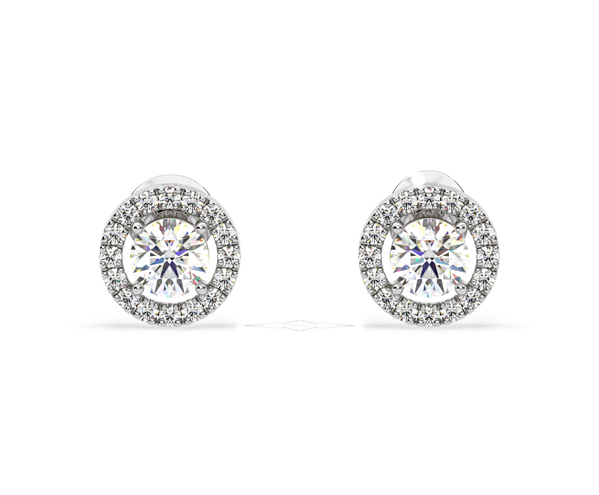 Ella Lab Diamond Halo Earrings 2.45ct in 18K White Gold F/VS1 - Image 7